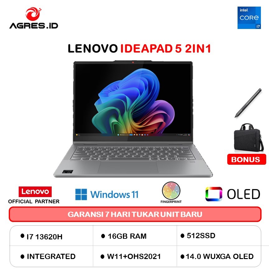 LENOVO IDEAPAD 5 2IN1 14 OLED I7 13620H 16GB 512GB W11+OHS 14.0WUXGA PEN 2Y+2ADP BLU -11ID