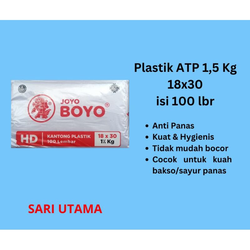 Plastik Anti Panas Plastik ATP Plastik HD 1,5 kg (18x30) isi 100 lembar Joyo Boyo