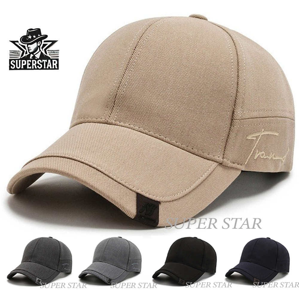 Topi Bisbol Untuk Pria Wanita Topi Trucker Pinggiran Panjang Ukuran Besar Kepala Besar Katun Warna S