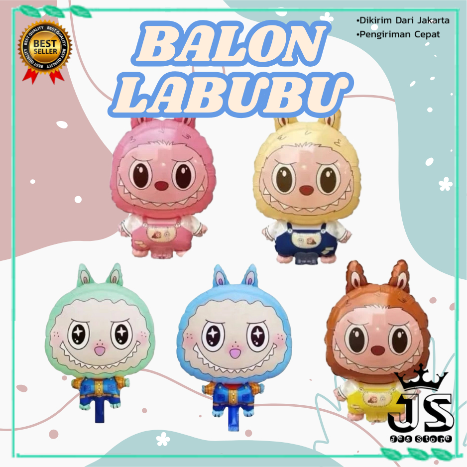 JS Balon Karakter Boneka Labubu The Monsters Jumbo Balon Gas Foil