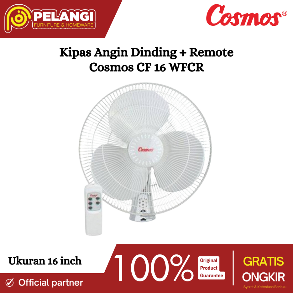 Kipas Angin Cosmos 16" + Remote CF 16 WFCR | Kipas Angin Cosmos