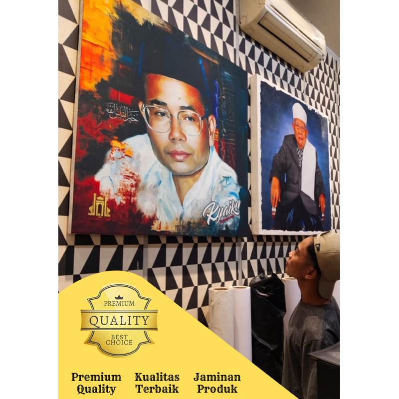 CETAK FOTO - FOTO + BINGKAI - BAHAN KANVAS PREMIUM - Cetak Foto Wedding, Foto Ulama, Foto Keluarga, 
