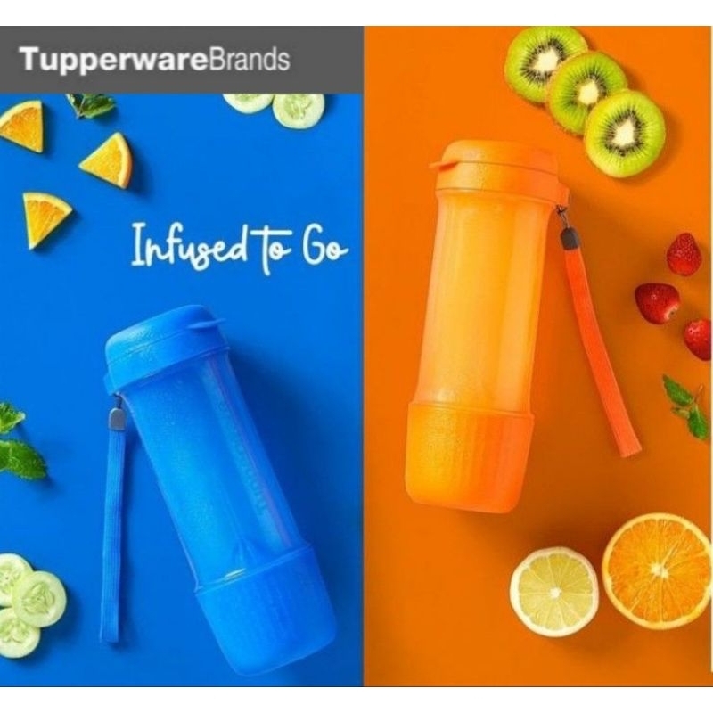 Tupperware Infused Water H2Go Bottle 700 ml (1 Pcs) Tumbler Botol Minum Orange Juice Alat Peras Buah