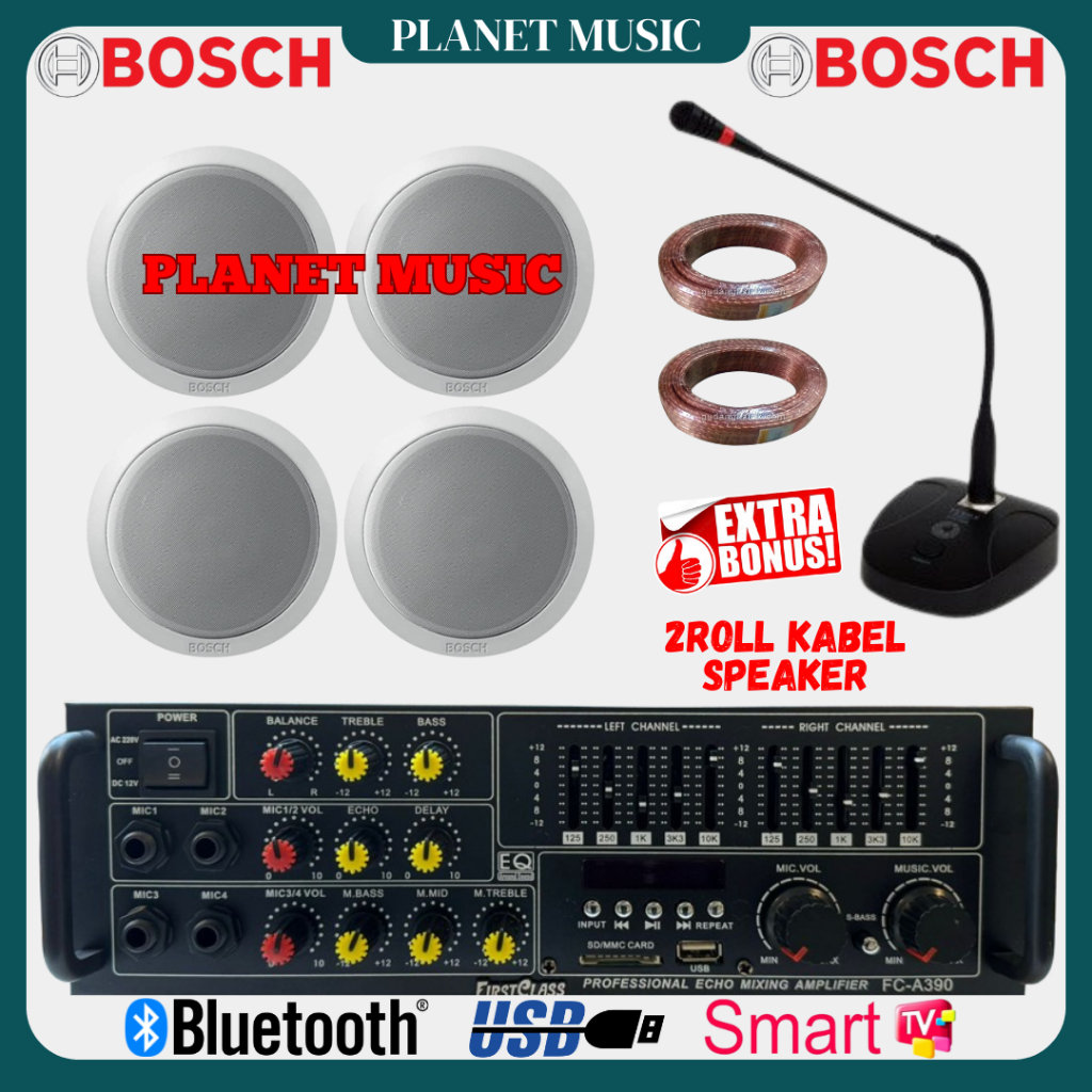 Paket Speaker Ceiling BOSCH / Paket Ampli Speaker Ceiling BOSCH ( 4 Speaker )