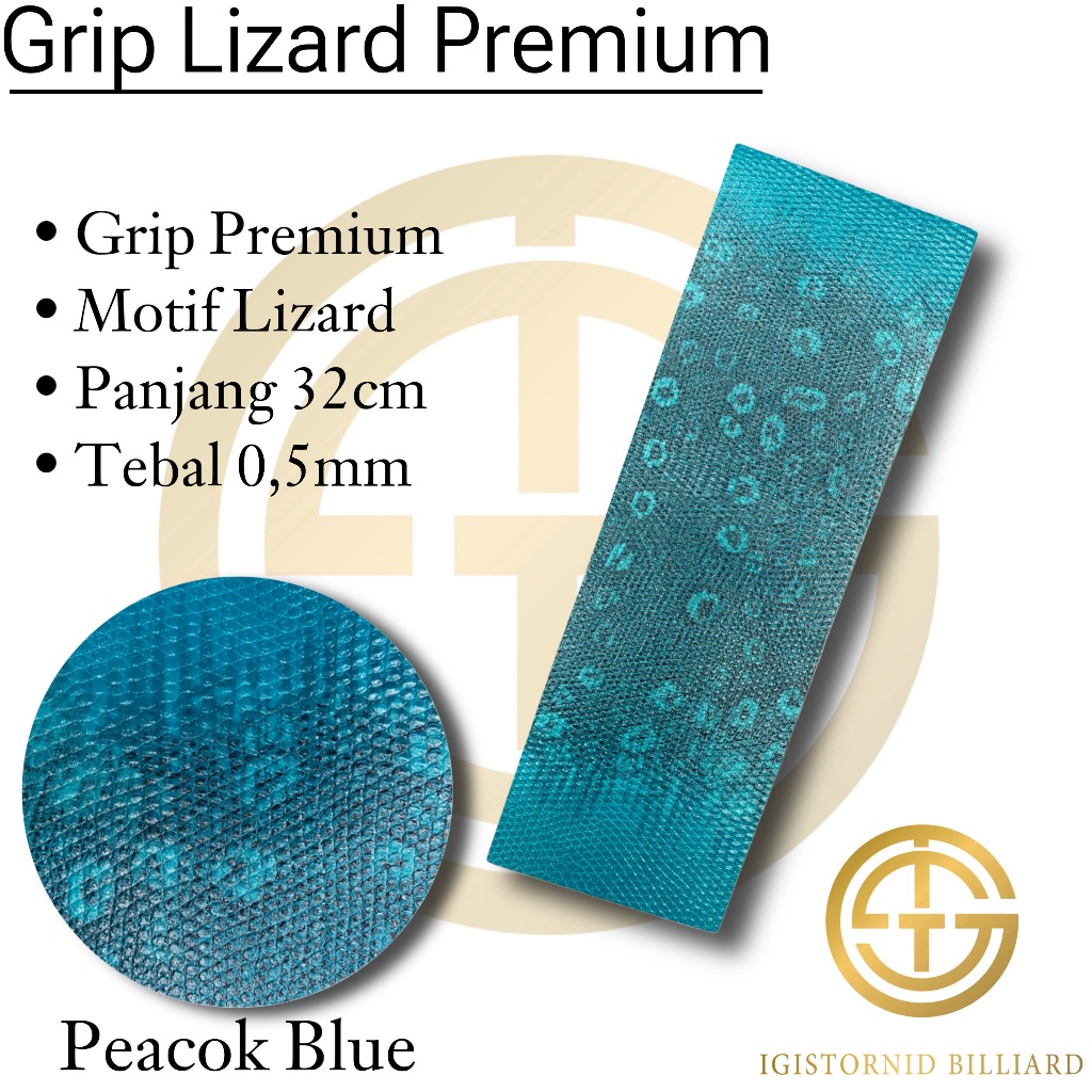 Grip Lizard Premium, Peacock Blue Grip Stik Billiard