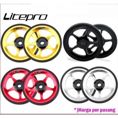 Litepro 2 Pcs Easy Wheel Seli Sepeda Lipat Trifold Pikes 3Sixty