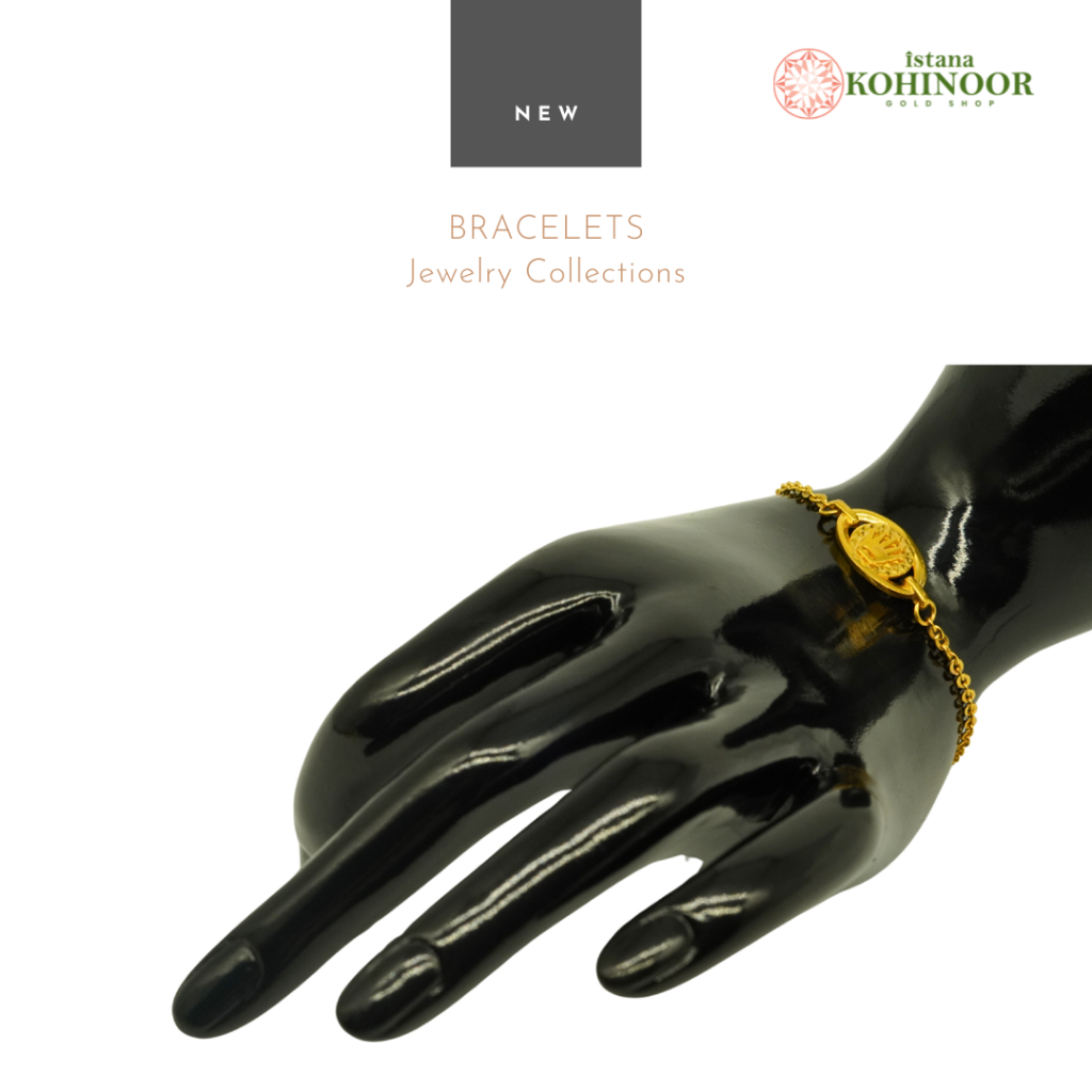 KOHINOOR NEW GELANG EMAS POLOS OVAL LIONTIN YELLOW GOLD EMAS 16K