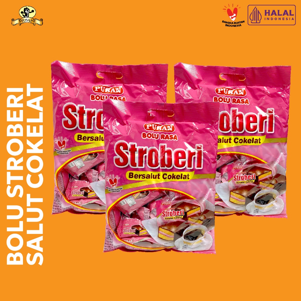 

Pusan Bolu Stroberi Bersalut Cokelat [BUY 3 GET 1 FREE]