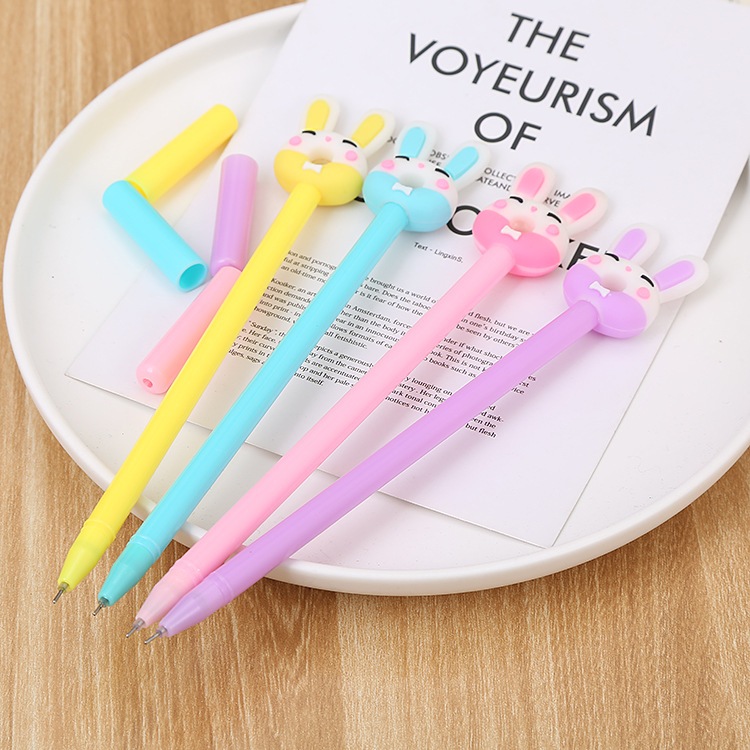 

DUODUD Pulpen Estetik Gel Hitam Rabbit Donut (Ballpoint/Pulpen Buka Tutup/Bolpen)
