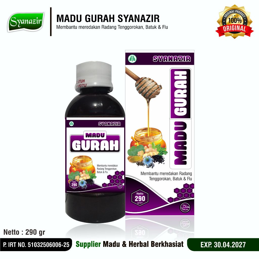 

Madu Gurah Syanazir 290 gr Meredakan Radang Tenggorokan Batuk dan Flu