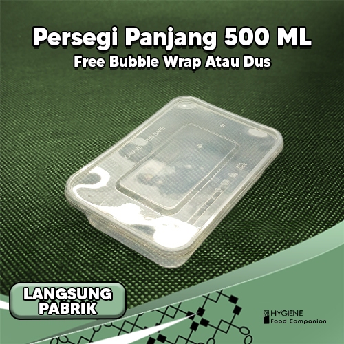 Kotak Makan Plastik 500 ML Thinwall / Mika Box / Persegi Panjang