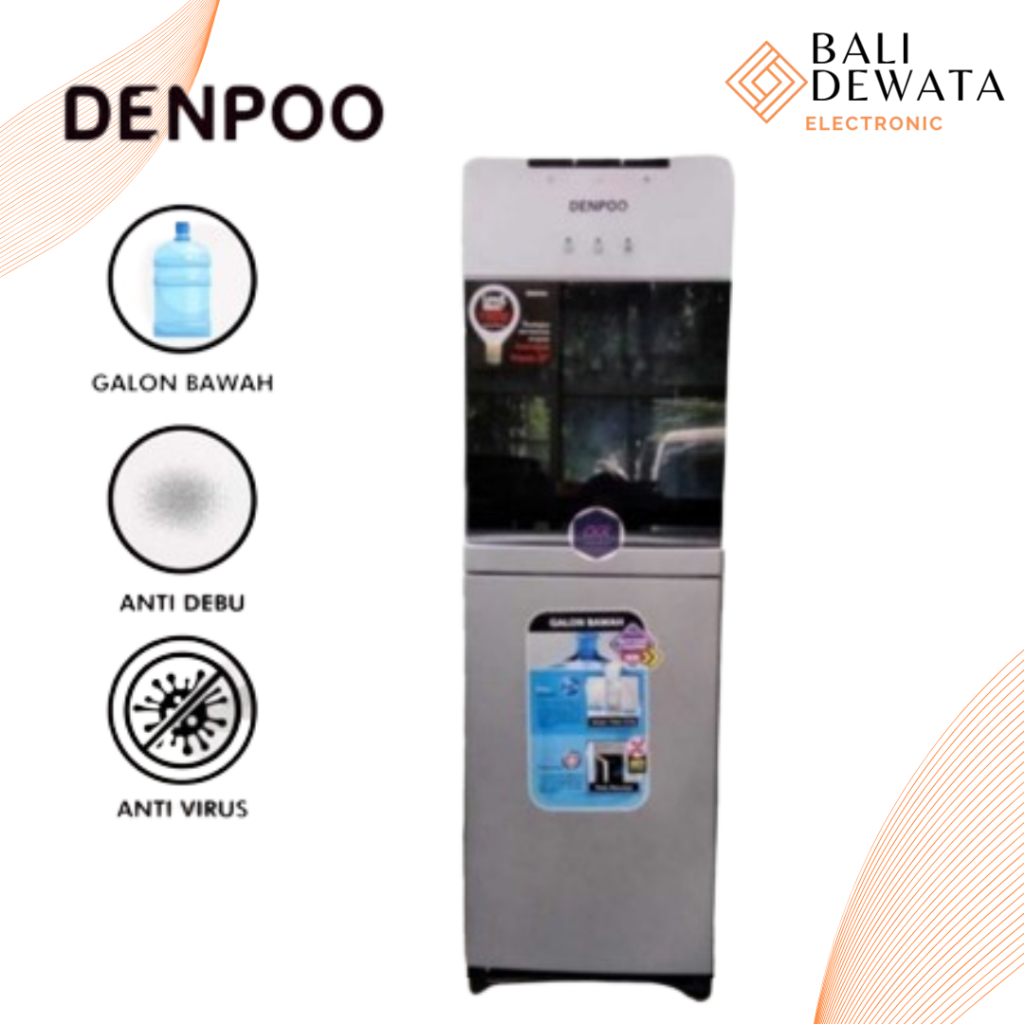 Dispenser DENPOO AQUAZONE Filter Galon Bawah Low watt - Kompresor