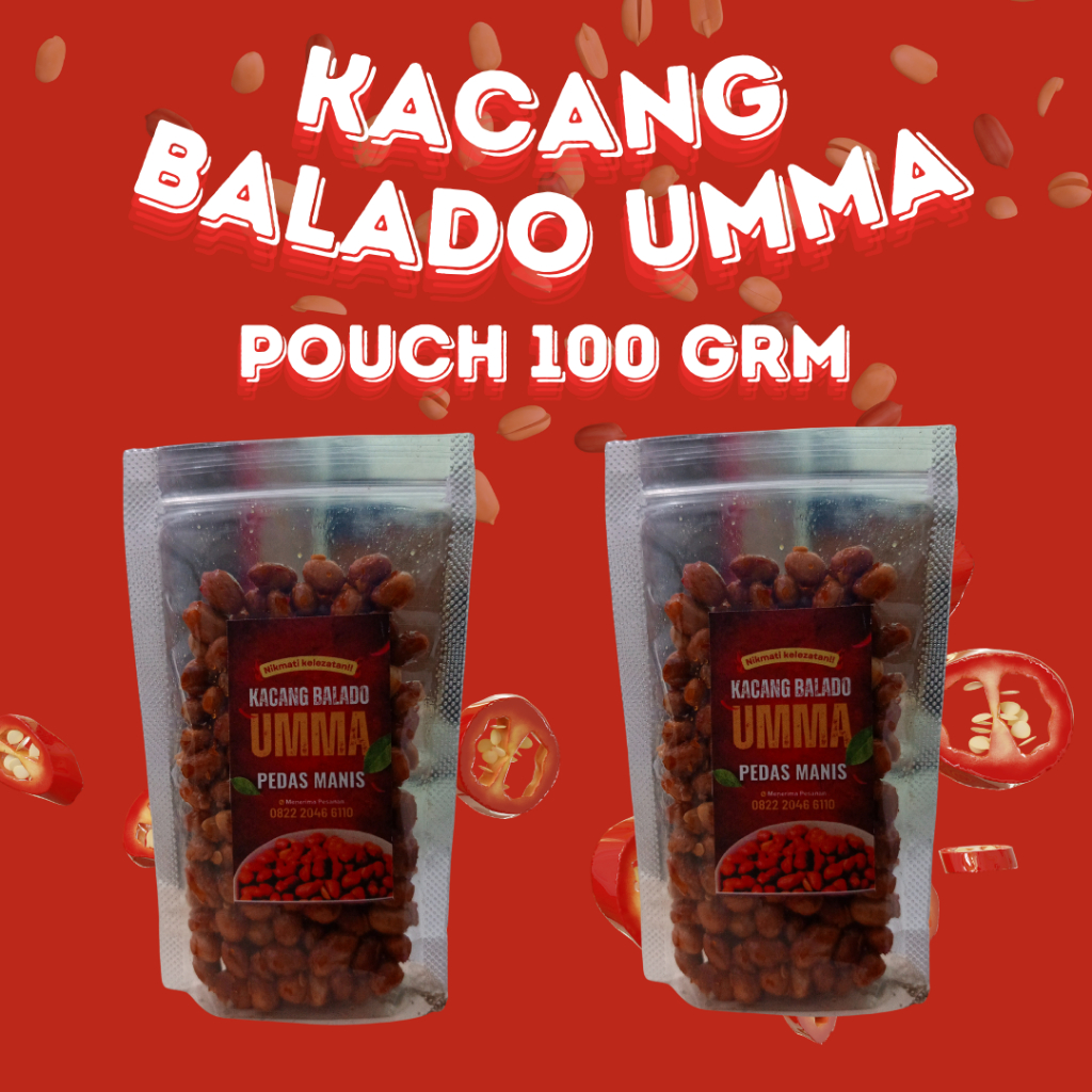 

Kacang Balado Pedas Manis 100g (Pouch) | Rasakan kelezatan kacang balado pedas manis yang sangat nikmat