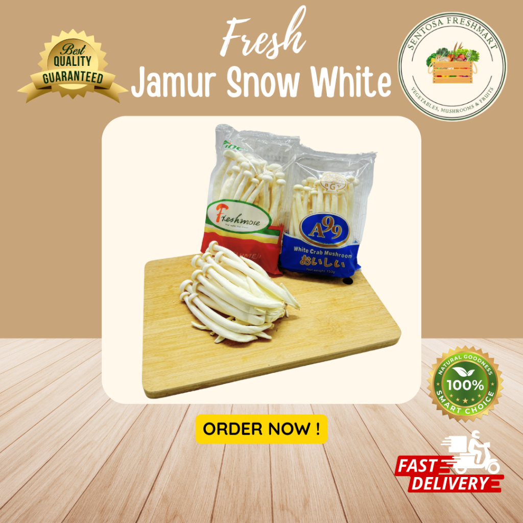 

[SENTOSA FRESHMART] JAMUR SNOW WHITE / WHITE CRAB MUSHROOM per BOX @40 PACK