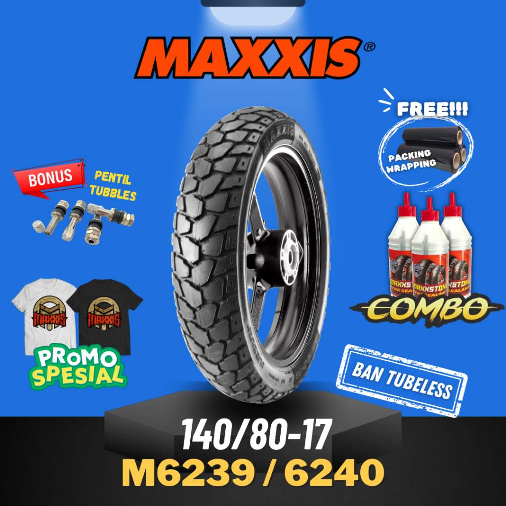 [READY COD] BAN MOTOR RING 17 140-80-17 / BAN MAXXIS 140/80-17 M6239/M6240 / BAN TUBELESS DUAL PURPO