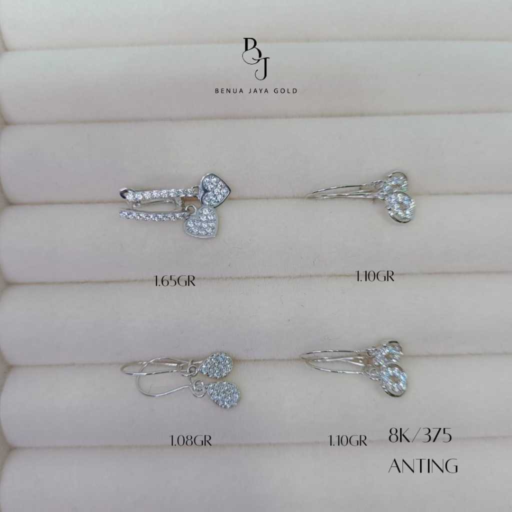 Anting Kait Fashion Emas Putih 8K/375
