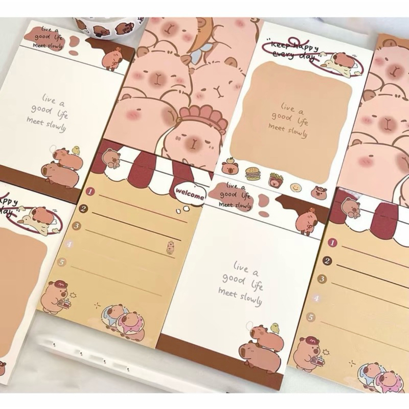 

CUSTOM SOUVENIR MEMO PAD CAPYBARA NOTEPAD 50LEMBAR PAPER 12X8