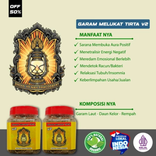 

GARAM MELUKAT TIRTA V2 garam ruqyah kristal al qolbun rukiyah mandi original riqiah an najah syekh ali jaber mandhi kasar krosok rugyah penghilang energi negatif premium quality