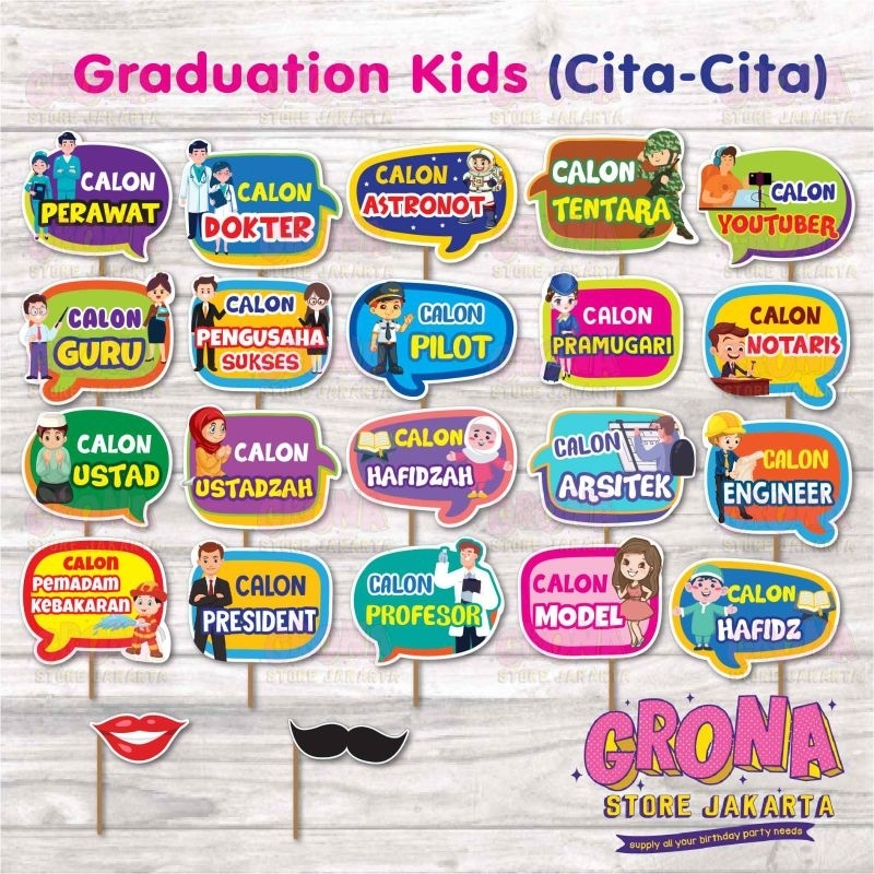 ACC Photobooth Graduation Kids / Aksesoris Foto Graduation Kids / Photo Props Graduation Kids