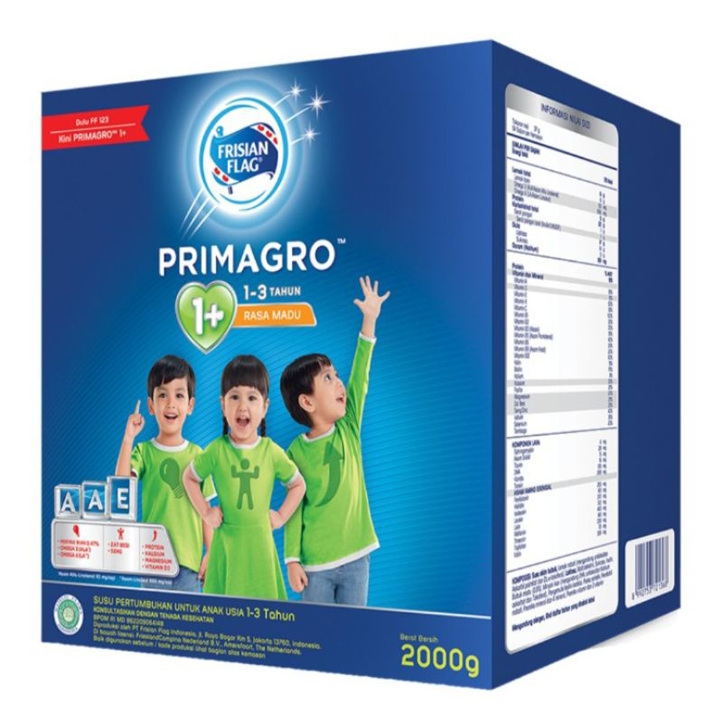 

Frisian Flag Primagro 1+ Susu Bubuk Pertumbuhan Anak 1-3 Tahun Madu 2 kg
