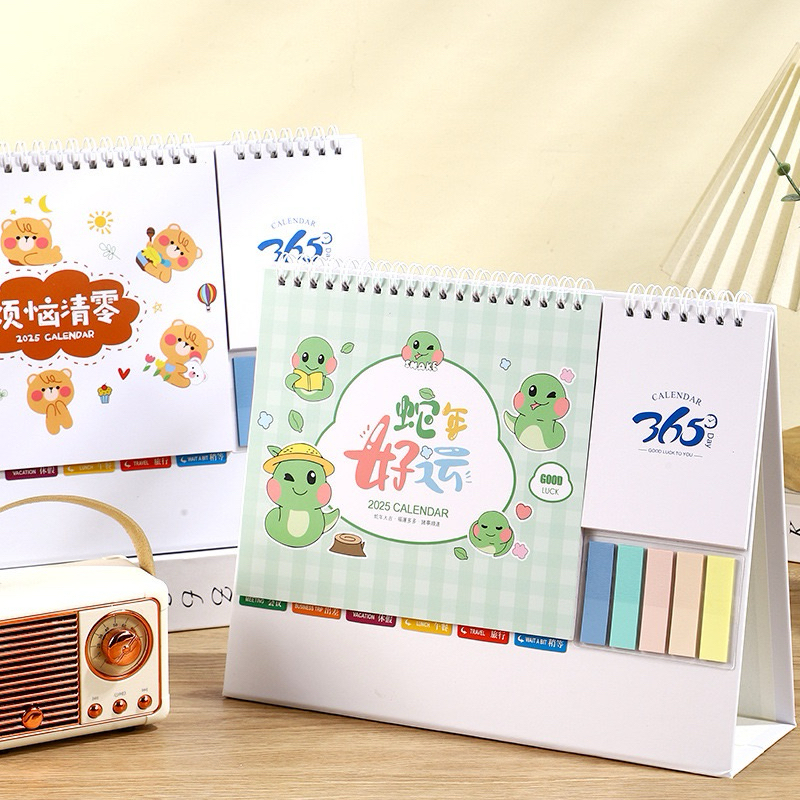 

KALENDER MEJA 2025 CUTE SNAKE ULAR | FREE MEMO STICK NOTE STIKER