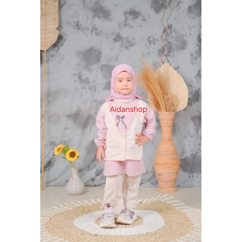 ONE SET ANAK PEREMPUAN MODEL JAS // setelan anak perempuan kekinian wafle uniqlo usia 3-11 tahun // 