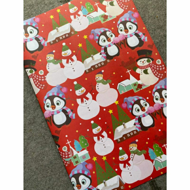 

Kertas Kado Natal / Kertas Kado Merry Christmas / Christmas Wrapping Paper ( red pinguin )