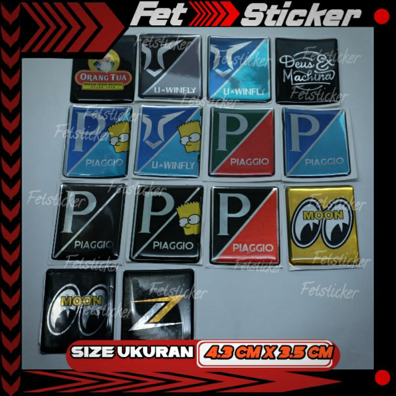 Emblem Timbul Dasi Vespa & Motor Listrik U Winfly t3 / Emblem Dasi Uwinfly Vespa