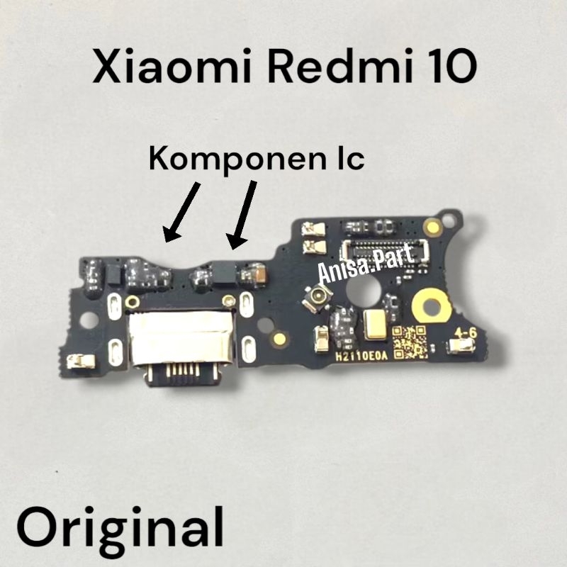 Connector Charger Xiaomi Redmi 10 Original Full Komponen Ic Papan Board Charger + Ic Redmi 10