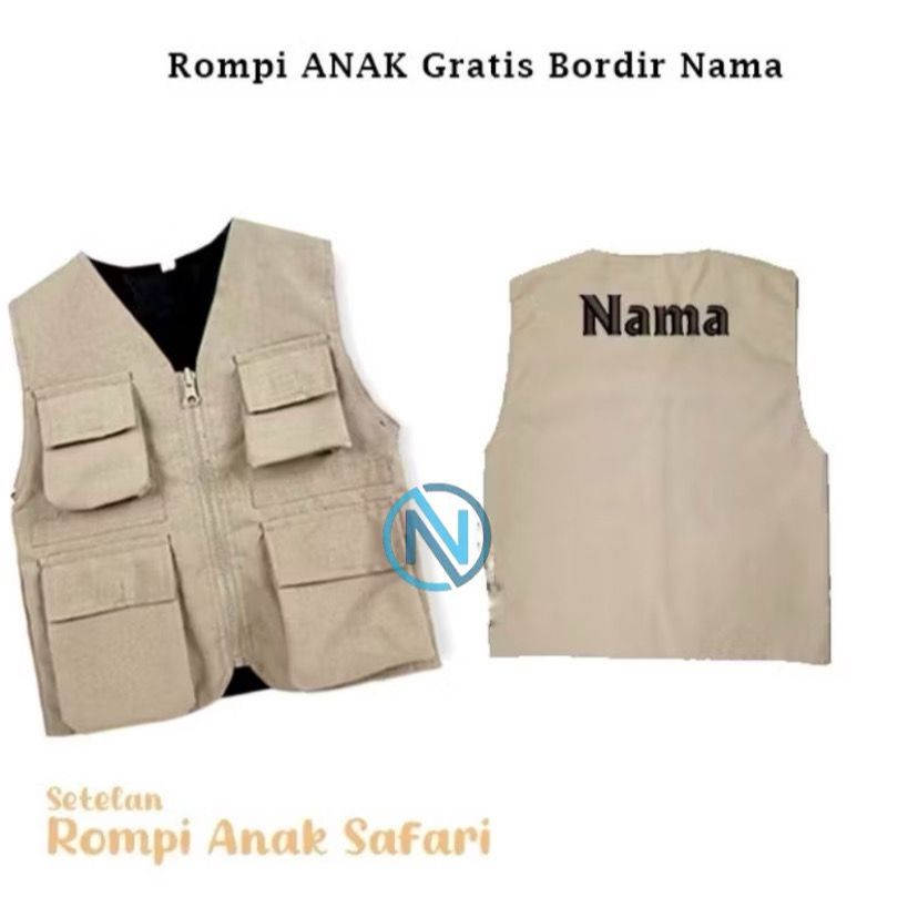 Rompi Anak Laki Laki Perempuan 2-14 Tahun Bisa Custom Nama / Rompi Anak Lapangan Custom Nama Sekolah