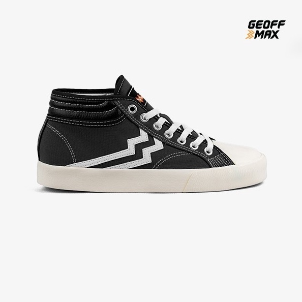 Geoff Max  Maverick Mid Black White Sepatu Pria Wanita Sneakers Casual Sekolah Kuliah