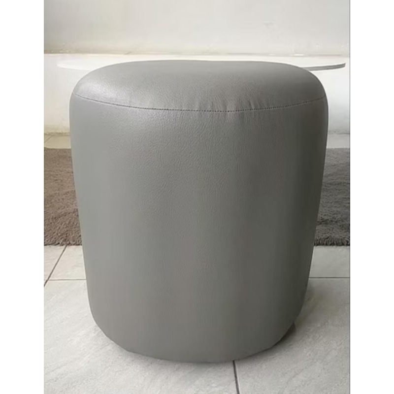 SOFA BULAT KURSI STOOL #SOFA BULAT KULIT OSCAR IMITASI #SOFA minimalis MODEL POLOS ( ABU -ABU ) #SOF