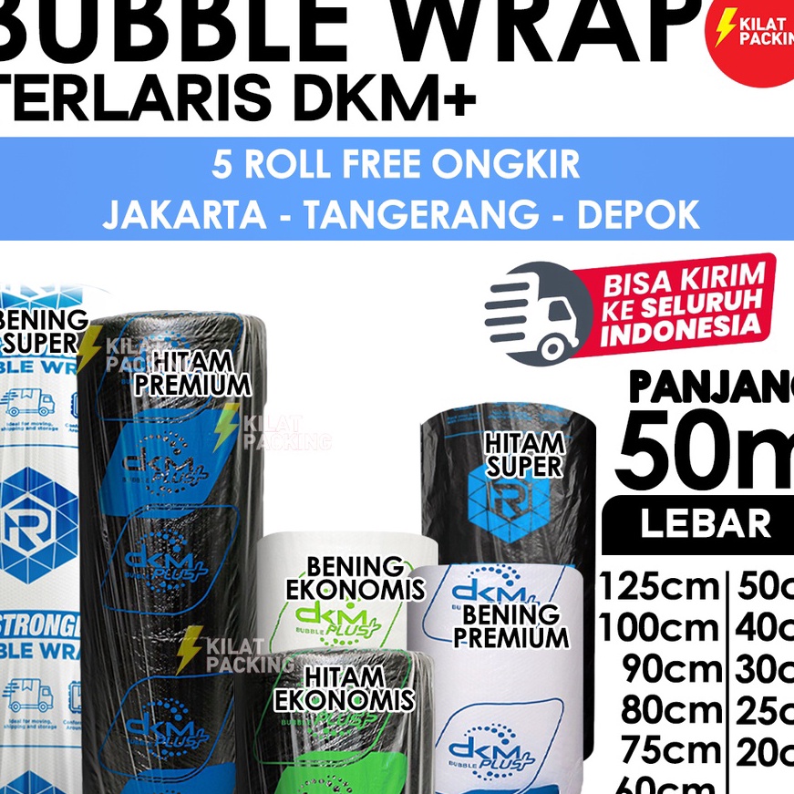

Terbatas Bubble Wrap DKM Plus Premium Quality Plastik Bubble Wrap Packing OnShop Per Roll