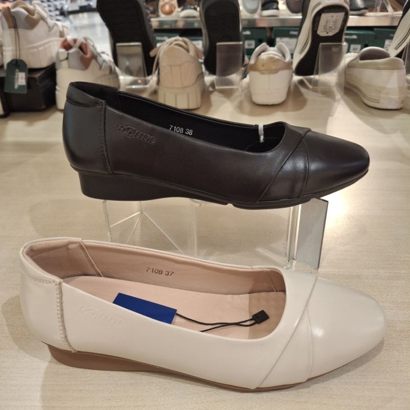 Rohde new sepatu formal wedges hak 2cm wanita upper 100% kulit sapi asli ringan empuk & ori size 36-