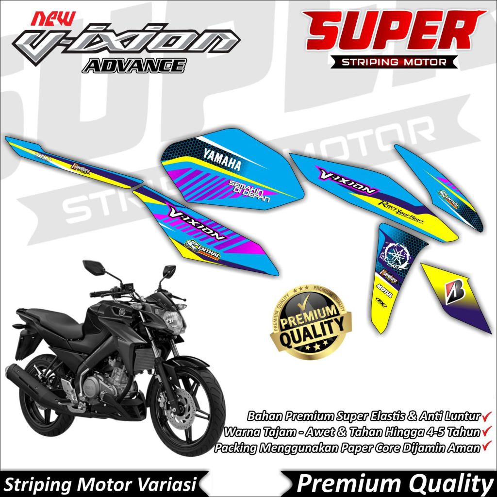 Stiker Vixion Advance Anti Luntur keren Striping Vixion NVA Striping Yamaha Vixion New Advance Road 