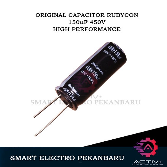 ORIGINAL ELCO 150uF 450V RUBYCON (P=46mm, D= 17mm) Elko Kapasitor 150 uF 450Volt 100 UF 400V 400 450