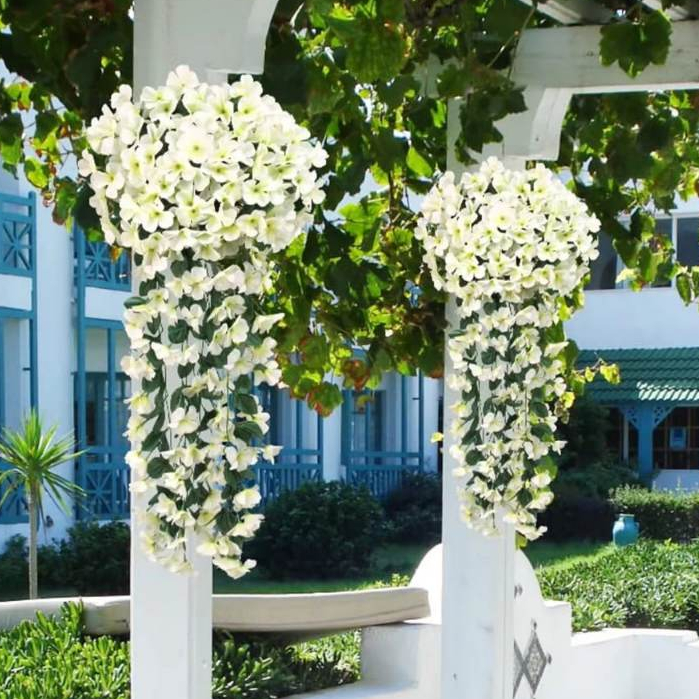 Bunga Gantung Petunia Sakura - Bunga Juntai Plastik Dekorasi Pesta Rumah - Tanaman Hias Gantung Temp