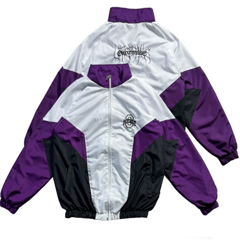 Jaket Retro Taslan Sport Kombinasi Unisex Distro