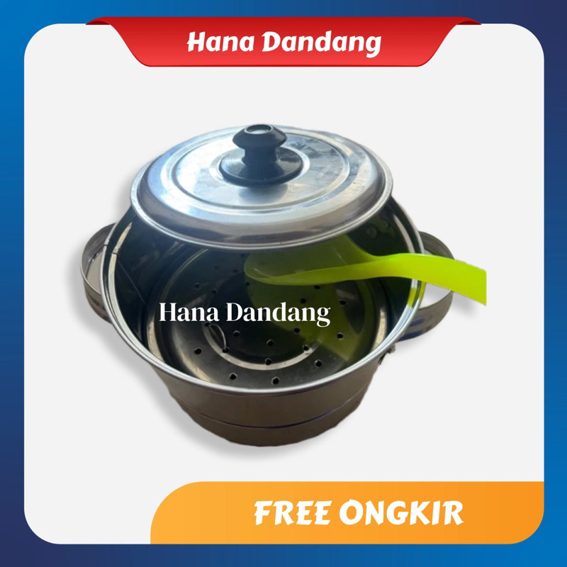 HanaDandang Dandang Kukus Masak nasi Ukuran Mini 20cm dan 22cm {500gr} *Free centong Nasi* / Sabluka