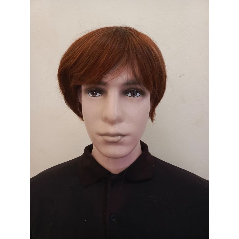 wig rambut palsu pria mix coklat P017