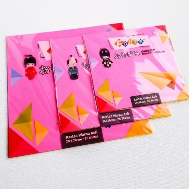 

Kertas Lipat Origami 25 Lembar Double Face Fuorescent