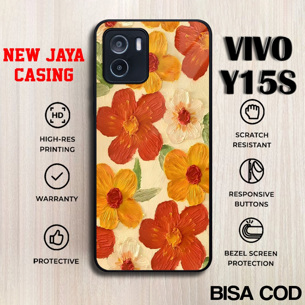 Casing Vivo Y15s Terbaru Bunga Lucu Case Vivo Y15s Hardcase Softcase Glossy Terlaris Termurah