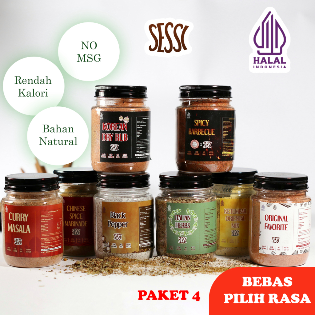 

4pcs Bumbu Marinasi Sessi Paket 4pcs Termurah (Bebas Pilih Rasa)
