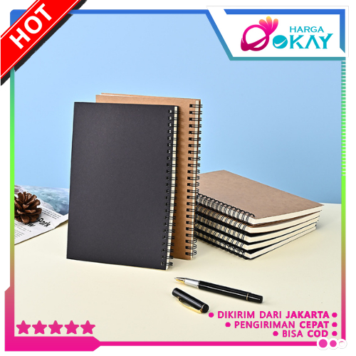 

HO Buku Tulis Catatan Notebook Jurnal isi 50 Lembar Cover Transparan Blank Spiral Notebook Transparant