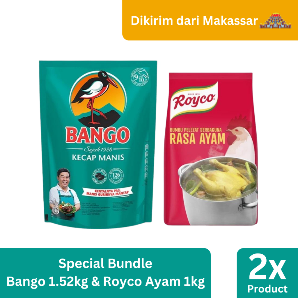 

Bango Kecap 1.5KG + Royco Ayam 1KG [Kirim dari Makassar]