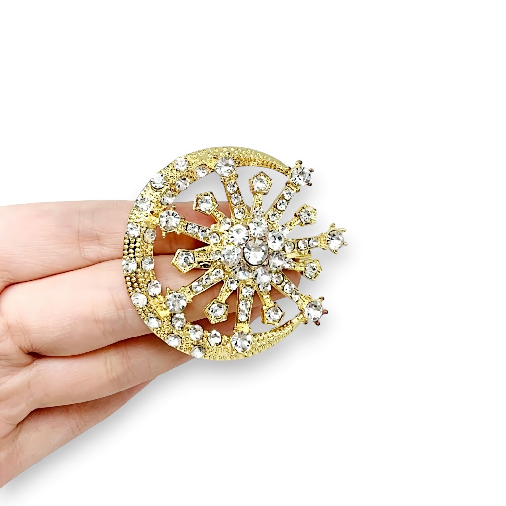 Bros bulan bintang /bros hijab style fashion korea/bross bintang bulan termurah