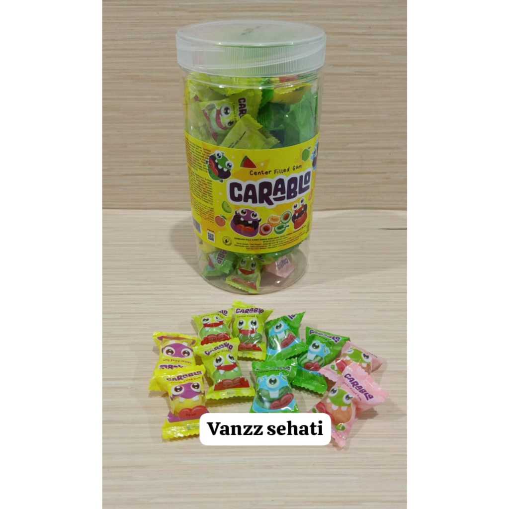 

Permen Karet CARABLO Center Filled Bubble Gum rasa Green Apple Peach Melon Watermelon Bubble Gum 400g