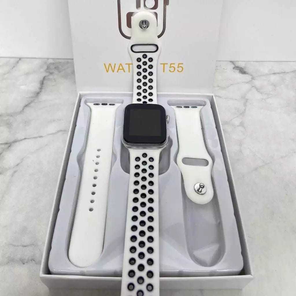 RJ2 JAM TANGAN SMARTWATCH T55 DAPAT 2 TALI / T500 / T500+ BLUETOOTH TOUCHSCREEN JAM TANGAN PINTAR