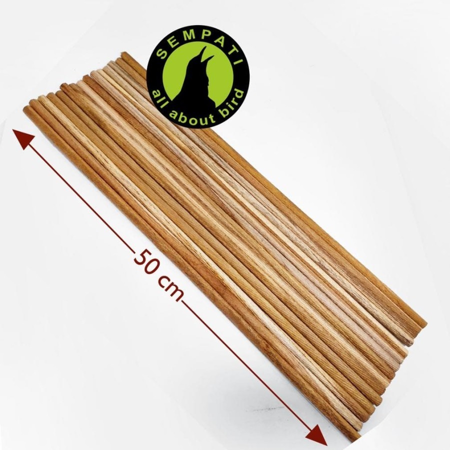 Kayu Tangkringan Ulir Kayu Jati Anti Slip Lovebird kenari 50cm