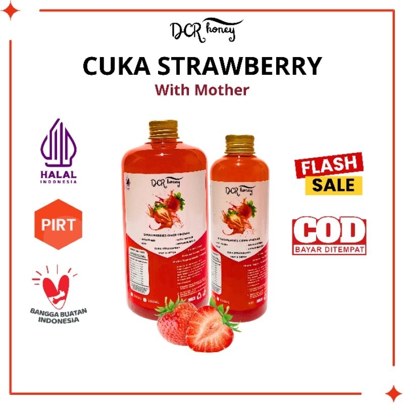 

Paket Bundling Cuka Strawberry Sari Strawberry Cuka Strawberry Organik Original Asli Cider Vinegar With Mother - DCR Honey